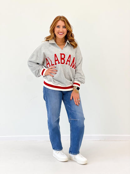 Pullover sweatshirt with a throwback Alabama design