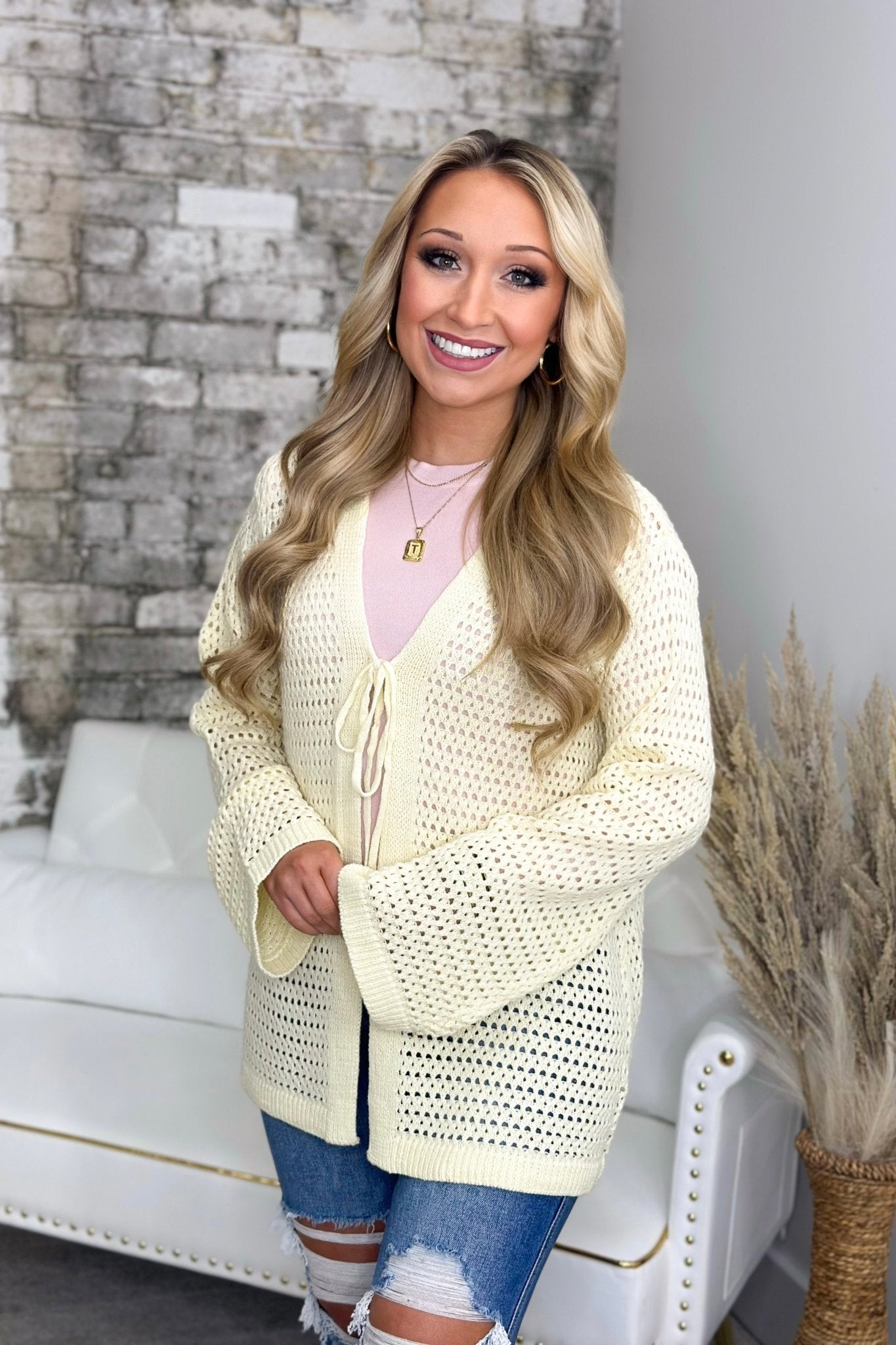Butter Cream Crochet Cardigan - Lavish Boutique Tops
