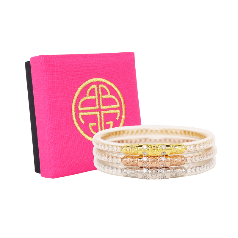 BuDhaGirl Clear Crystal Three Queens All Weather Bangles