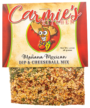 Dry dip mix packet from Carmie's Kitchen