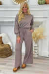 Mocha Elastic Lounge Jumpsuit