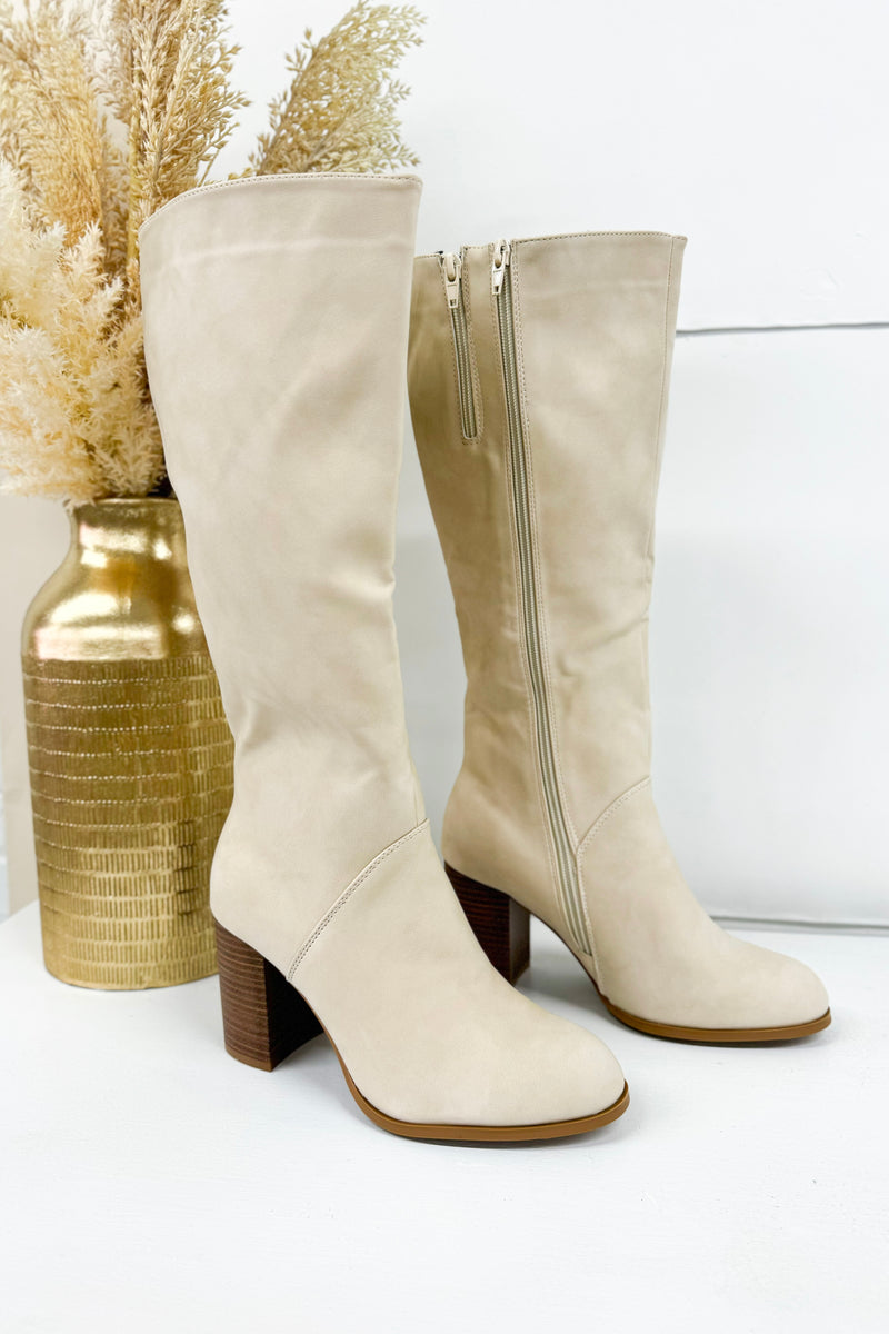 Nude Knee High Boots