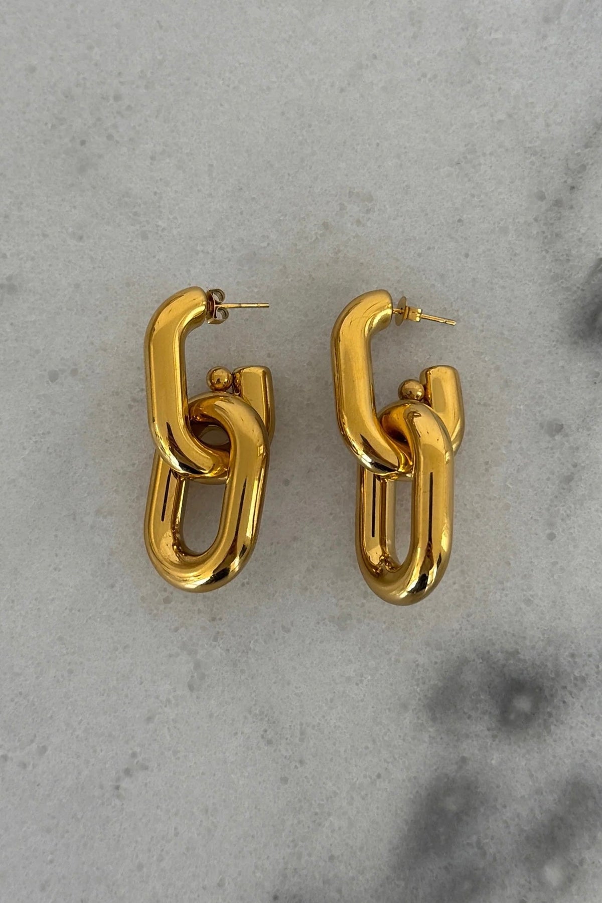Slim gold drop earrings