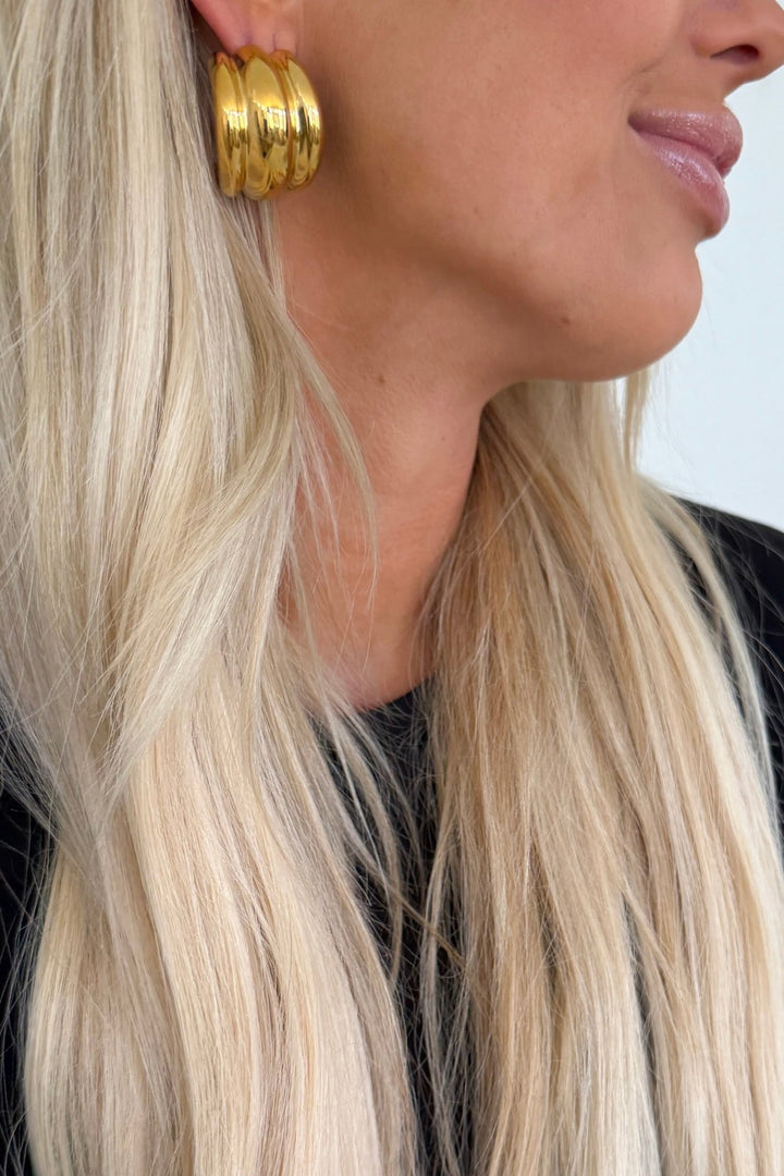 Chan Sutt Bella Hoops - Gold - Lavish Boutique Accessories