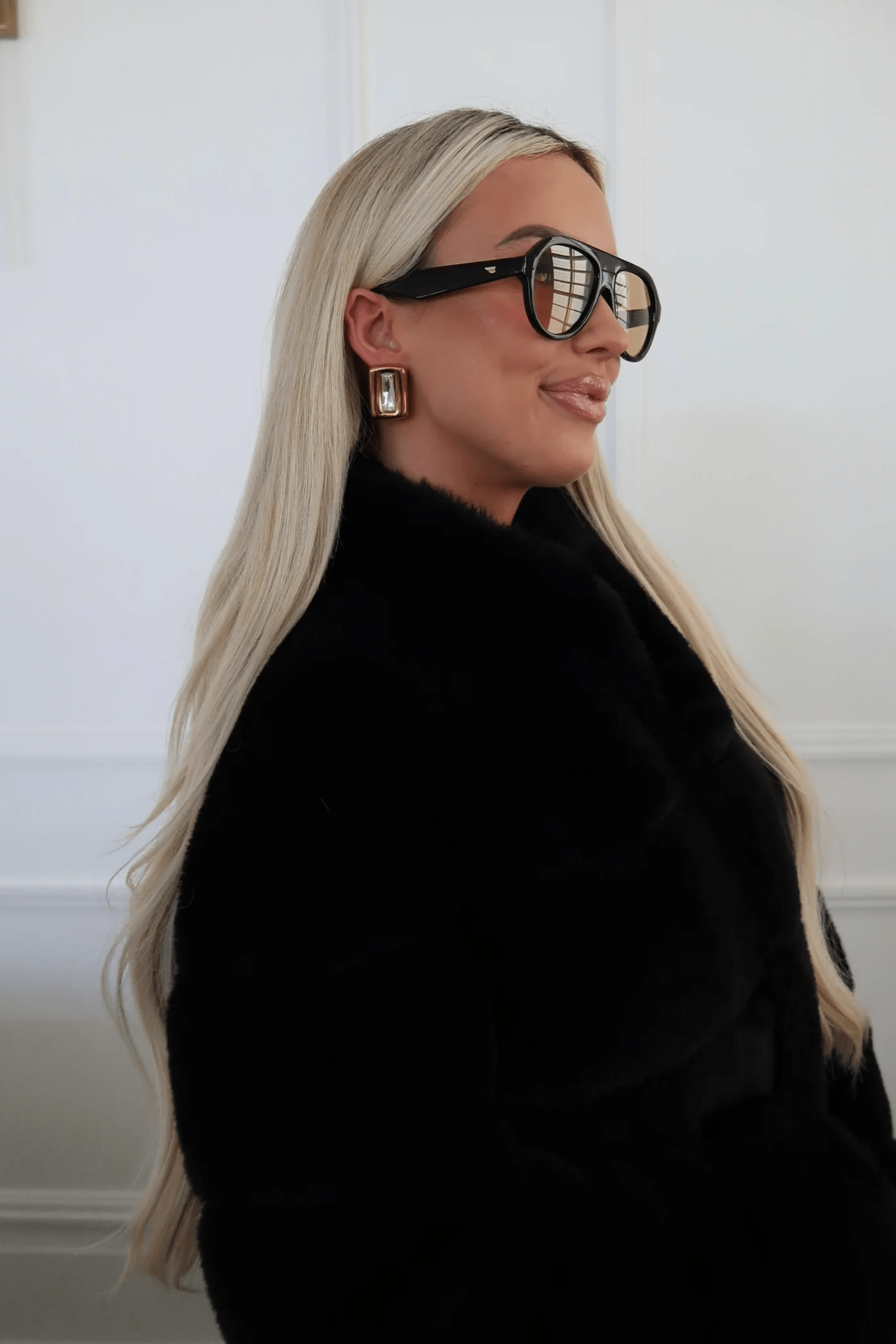 White statement earrings