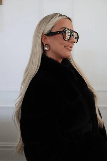 White statement earrings