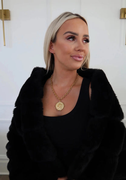 Coin necklace in polished gold
