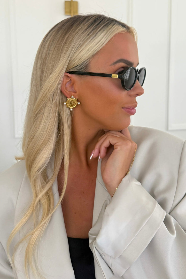 Chan Sutt Pearl Coin Earrings - Lavish Boutique Accessories
