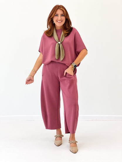 Charlotte Avery Scuba Barrel Pants - Lavish Boutique02-BOTTOMS