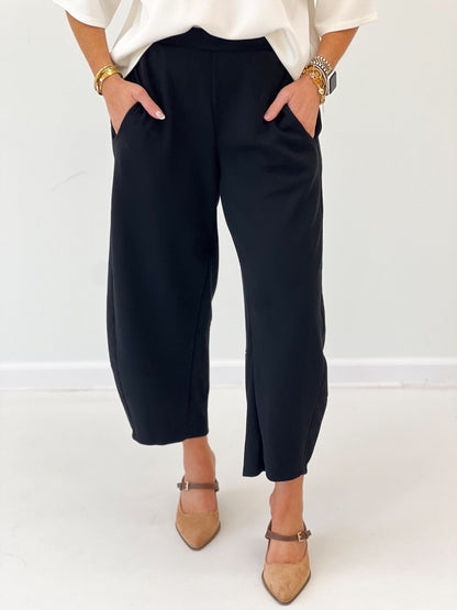 Charlotte Avery Scuba Barrel Pants - Lavish Boutique02-BOTTOMS