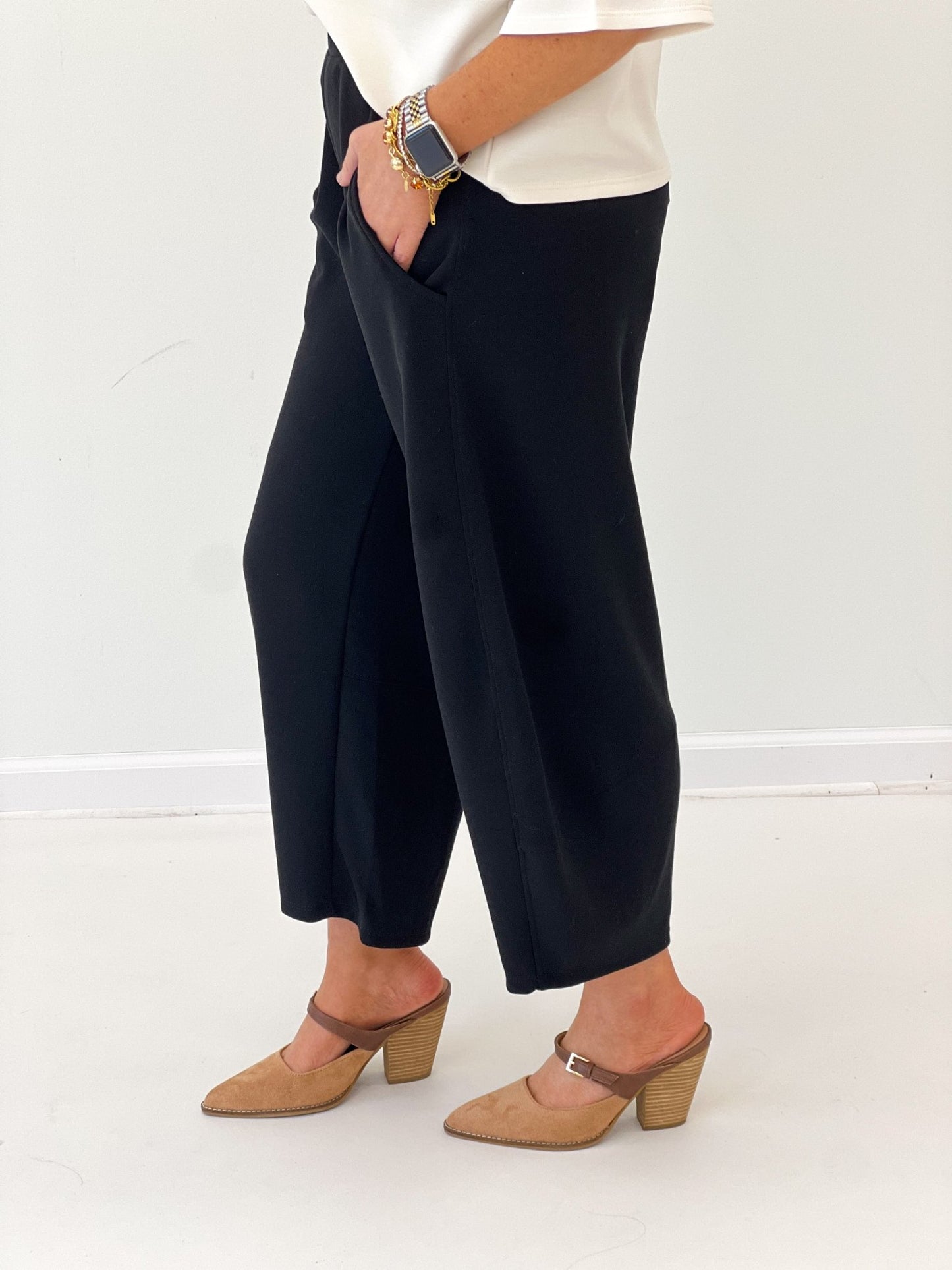 Charlotte Avery Scuba Barrel Pants - Lavish Boutique02-BOTTOMS
