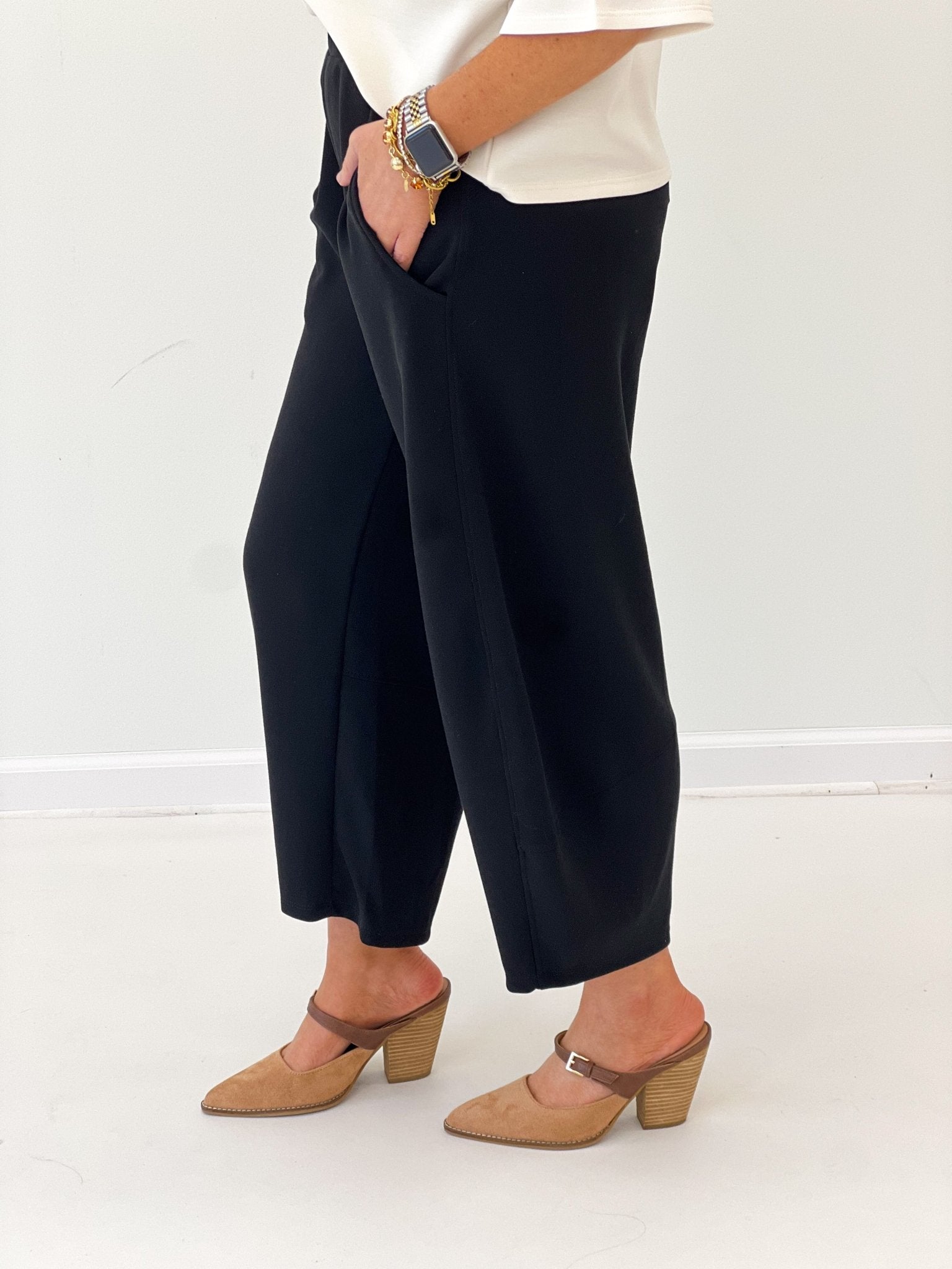 Charlotte Avery Scuba Barrel Pants - Lavish Boutique02-BOTTOMS