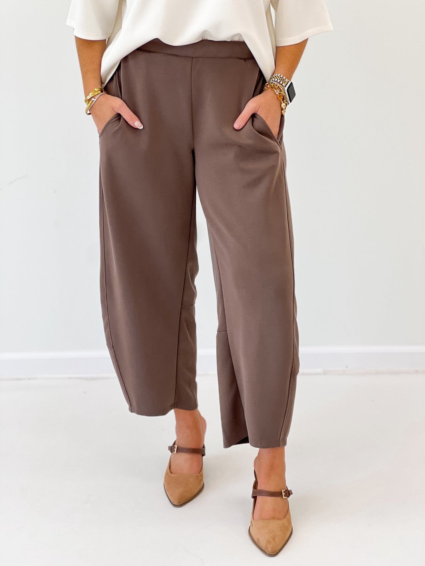 Charlotte Avery Scuba Barrel Pants - Lavish Boutique02-BOTTOMS
