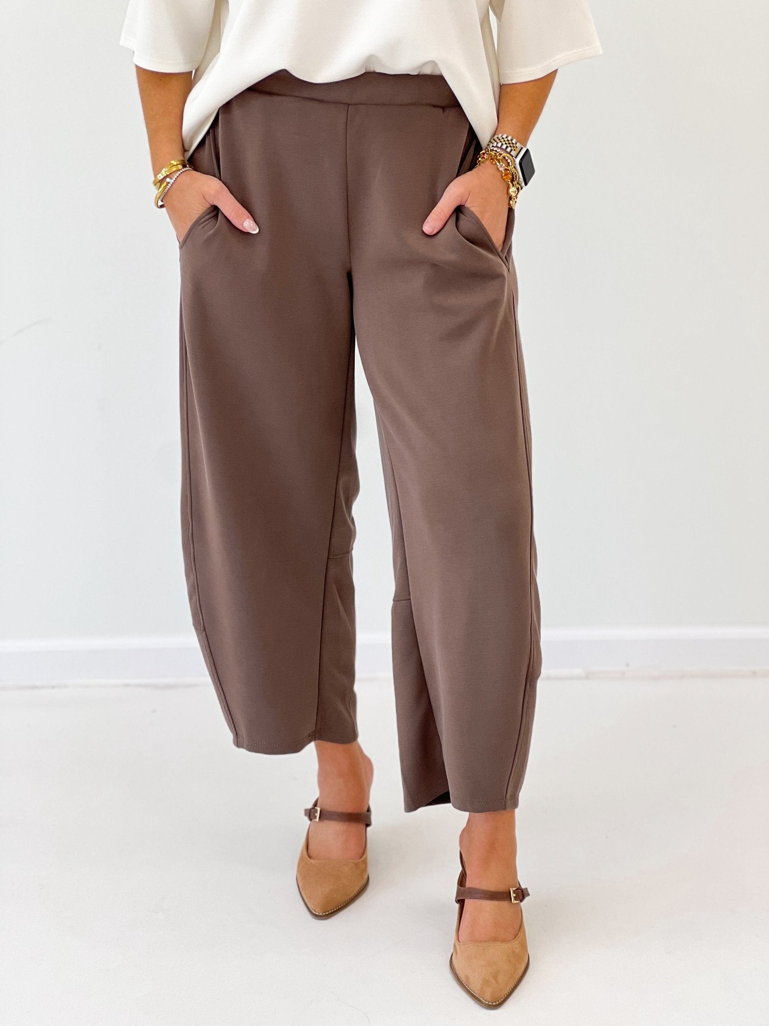 Charlotte Avery Scuba Barrel Pants - Lavish Boutique02-BOTTOMS