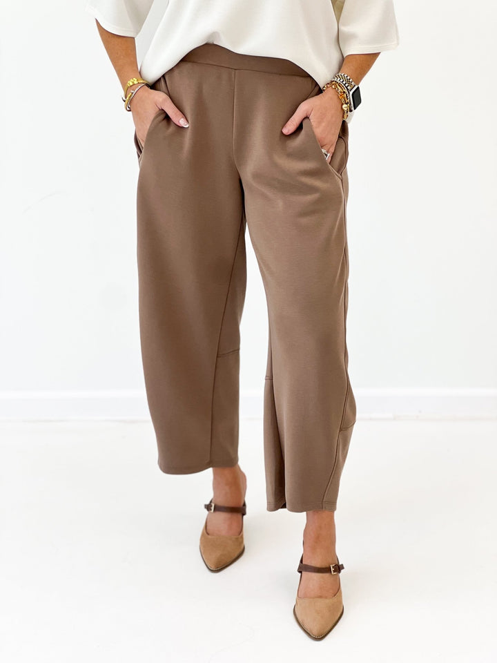 Charlotte Avery Scuba Barrel Pants - Lavish Boutique02-BOTTOMS