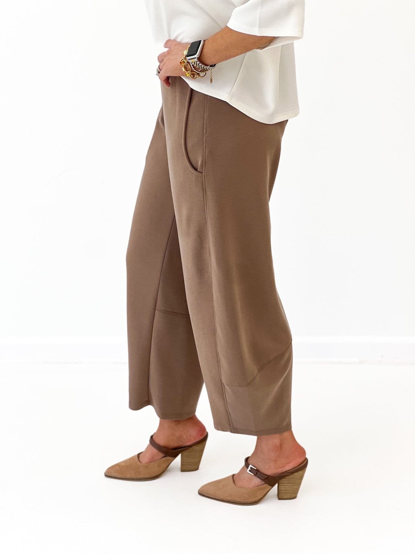 Charlotte Avery Scuba Barrel Pants - Lavish Boutique02-BOTTOMS