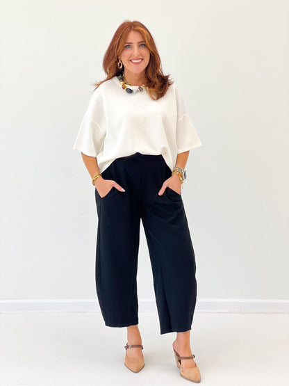 Charlotte Avery Scuba Barrel Pants - Lavish Boutique02-BOTTOMS