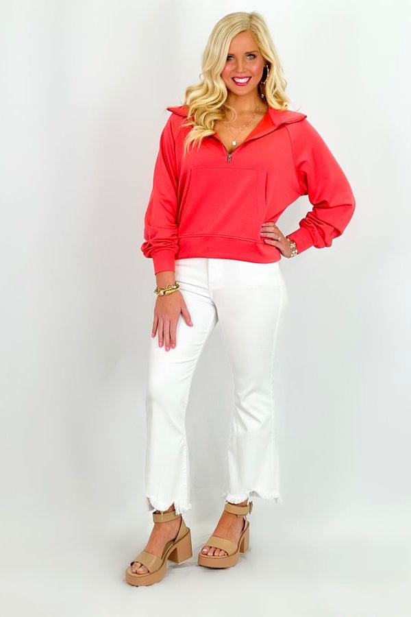 Coral Butter Soft Half Zip Pullover