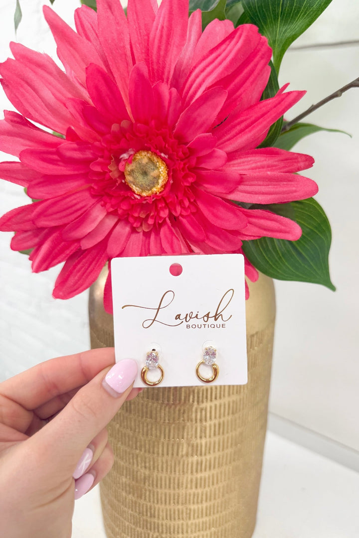 Clear Diamond Stud Earrings - Lavish Boutique240 Jewelry