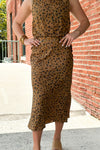 Camel and Black Animal Print Midi Skirt *Final Sale*