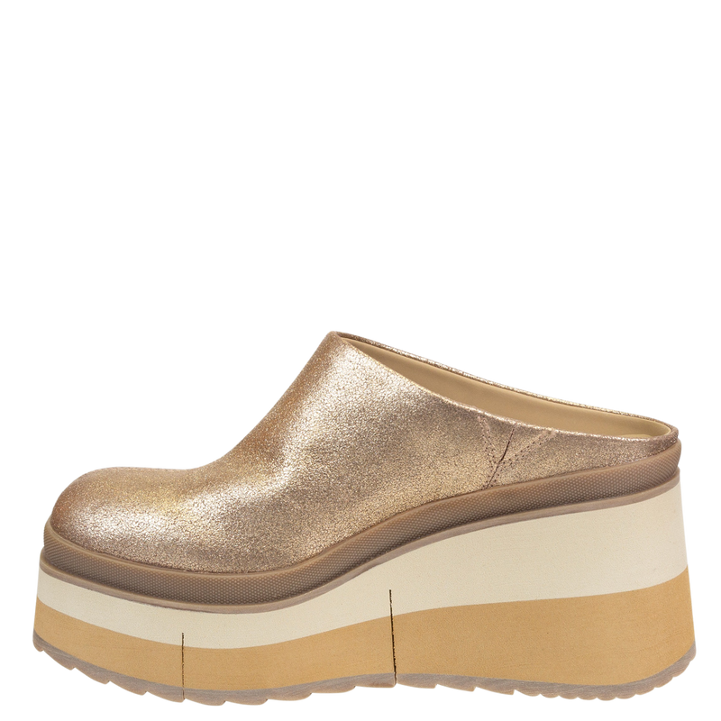 NAKED FEET - COACH in GOLD Platform Clogs