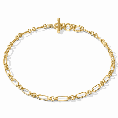 Chunky gold links forming a necklace