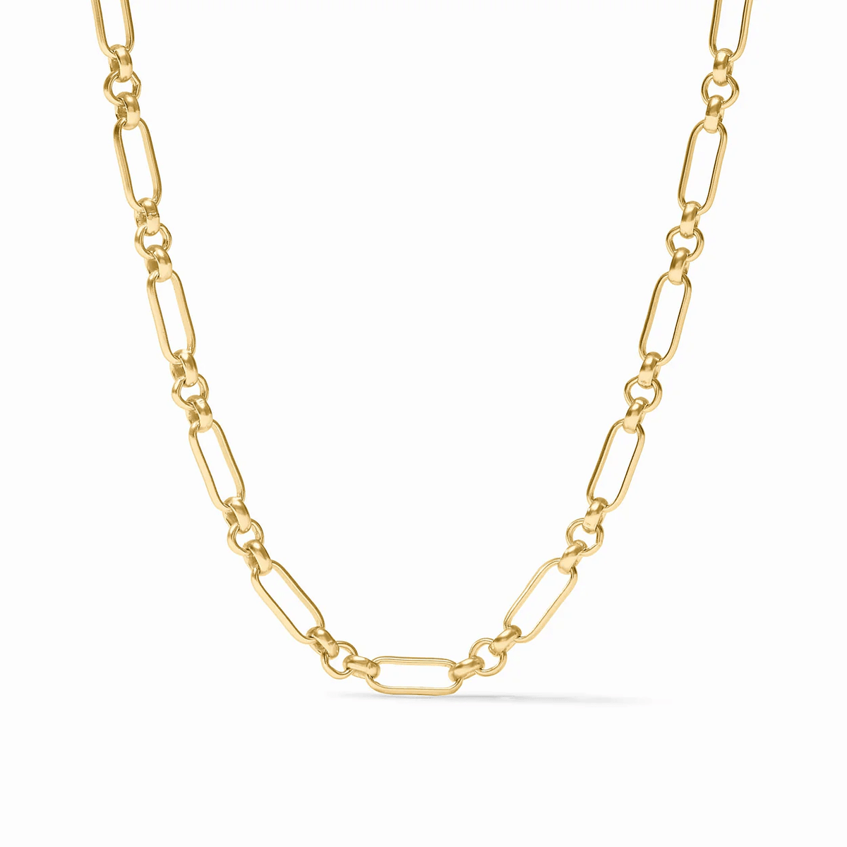 Gold chain necklace with sculpted links