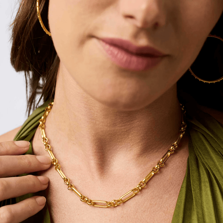 Gold link chain necklace