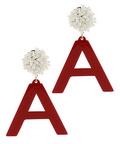 College Theme Letter Earring - Lavish Boutique09-JEWELRY