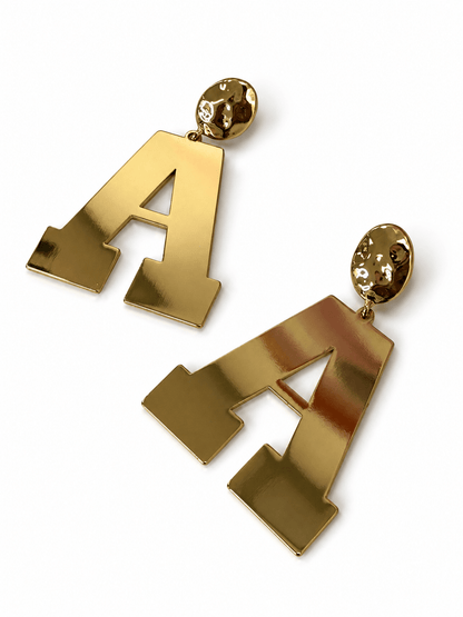 Collegiate Letter A Earring - Lavish Boutique09-JEWELRY