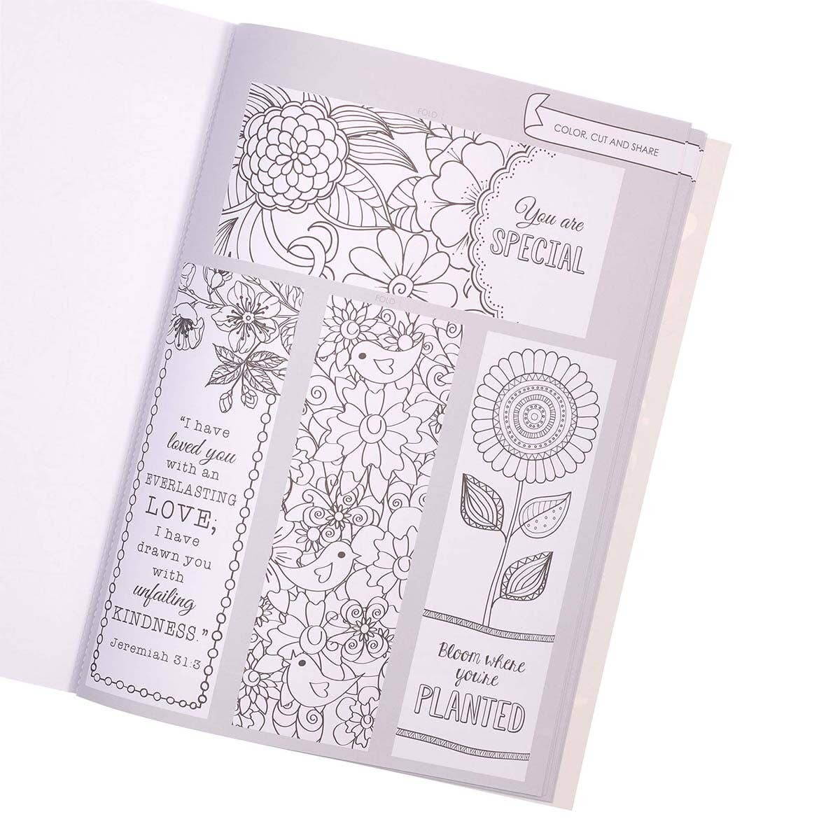I Know the Plans coloring book with line-art verse pages