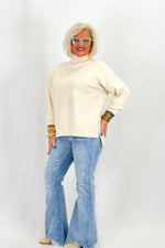 Cream Mock Neck Sweater