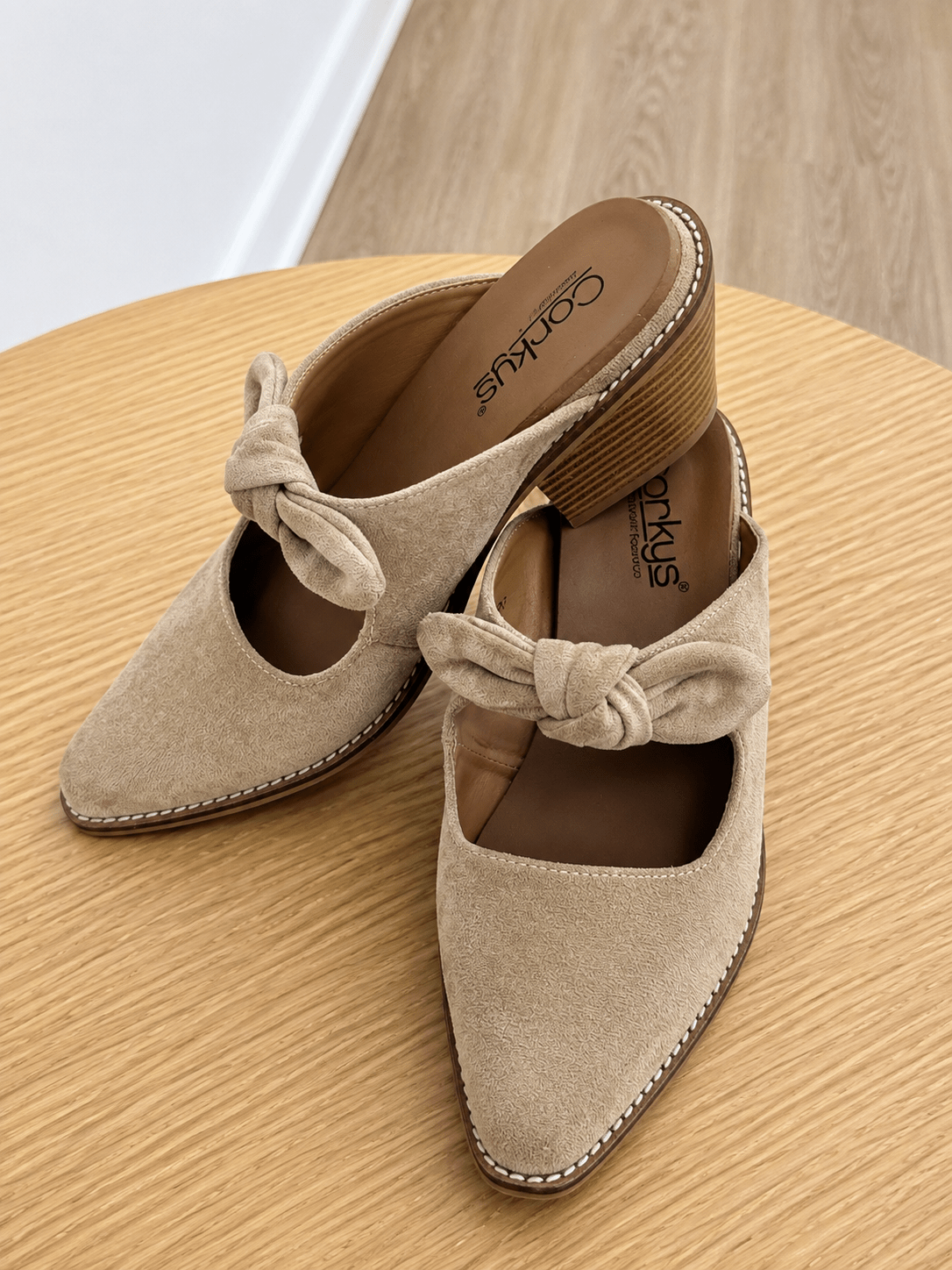 Corky's Camel Faux Suede Oh Bow She Didn't Shoes - Lavish Boutique10-SHOES
