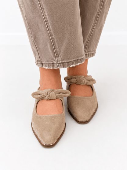 Corky's Camel Faux Suede Oh Bow She Didn't Shoes - Lavish Boutique10-SHOES