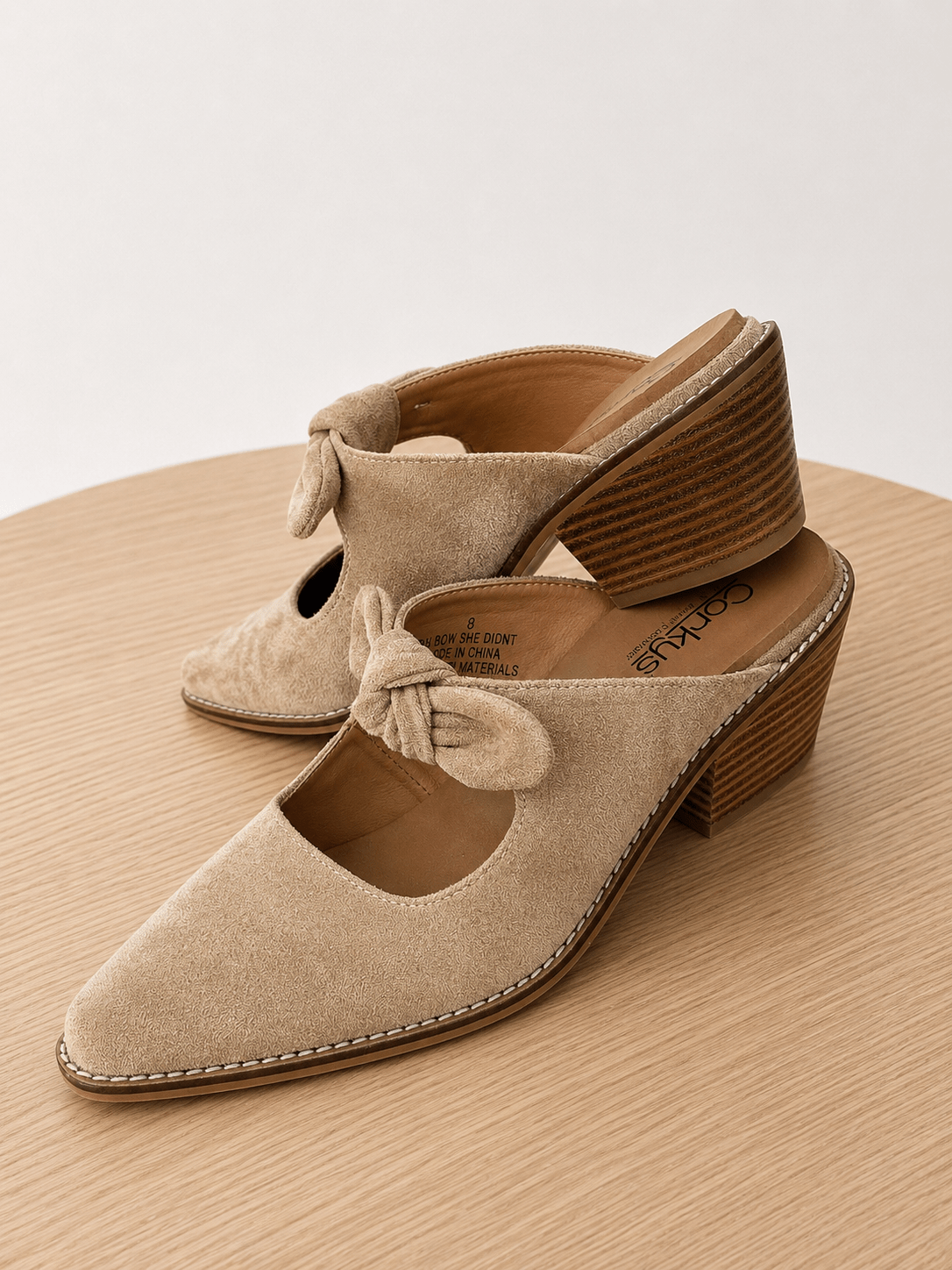 Corky's Camel Faux Suede Oh Bow She Didn't Shoes - Lavish Boutique10-SHOES