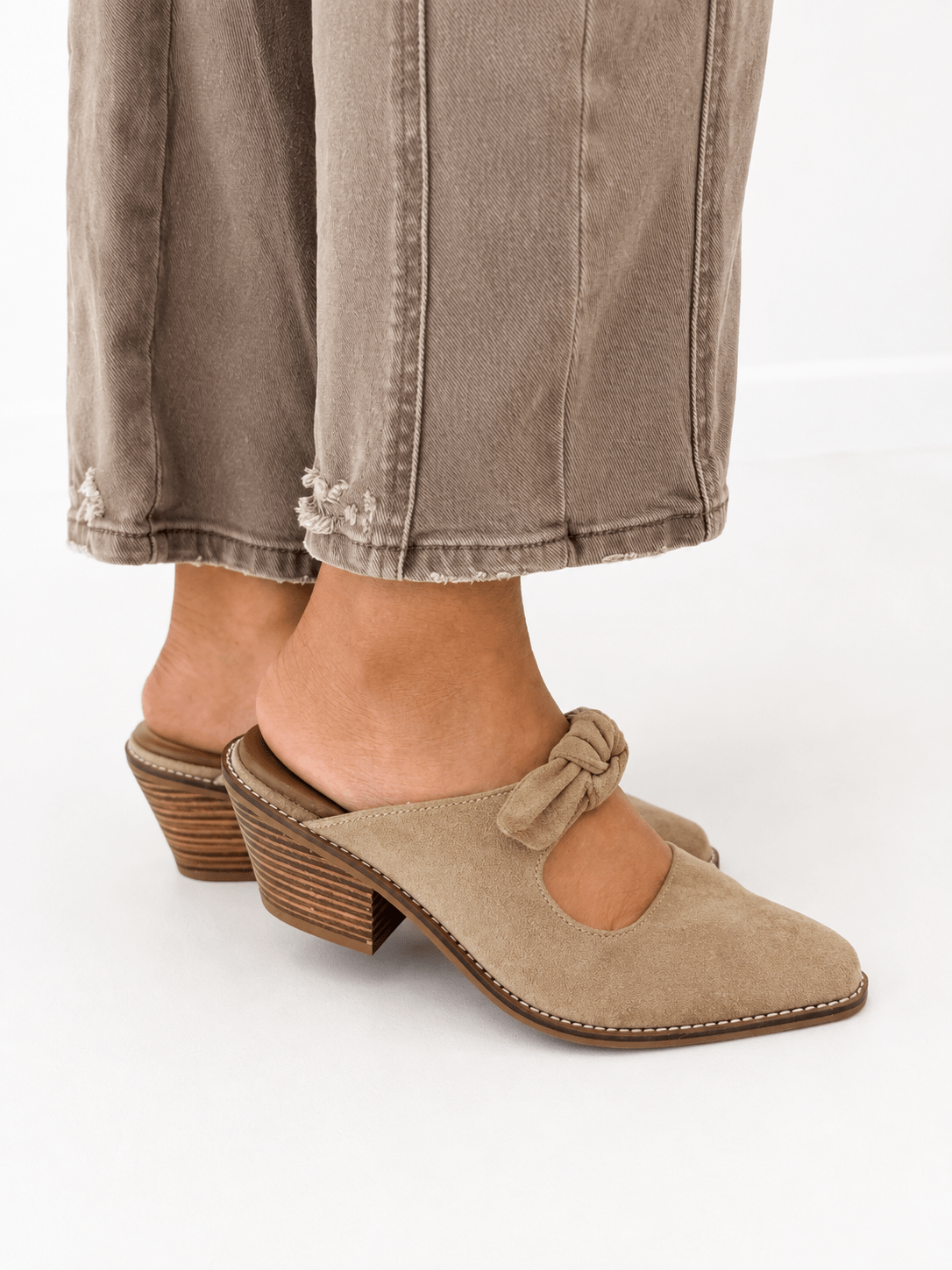 Corky's Camel Faux Suede Oh Bow She Didn't Shoes - Lavish Boutique10-SHOES