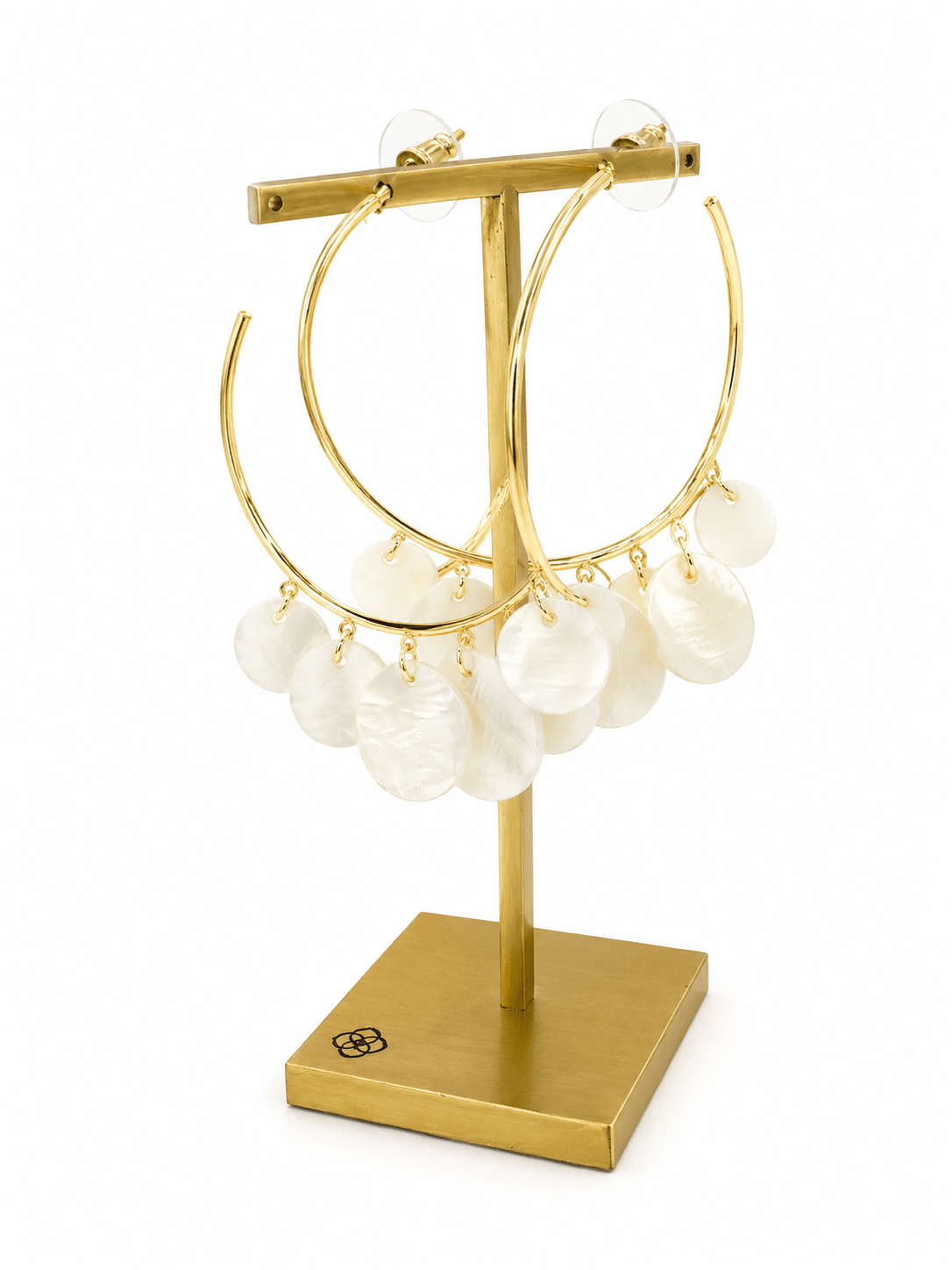 White drop earrings with a smooth finish