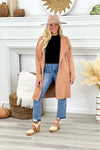 Camel Sweater Side Pocket Coat