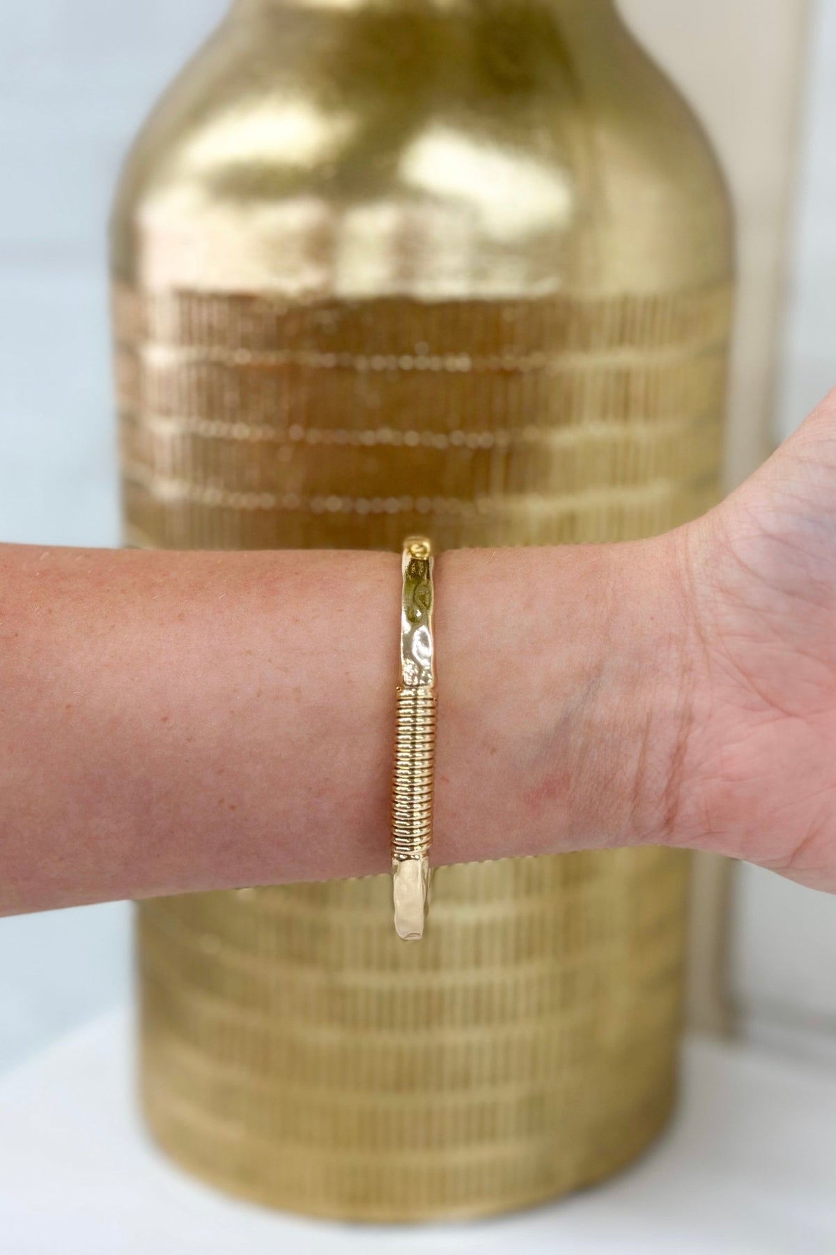 Cross bangle bracelet with a smooth band