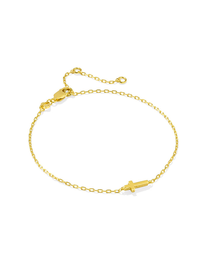 Gold vermeil bracelet with an inline cross