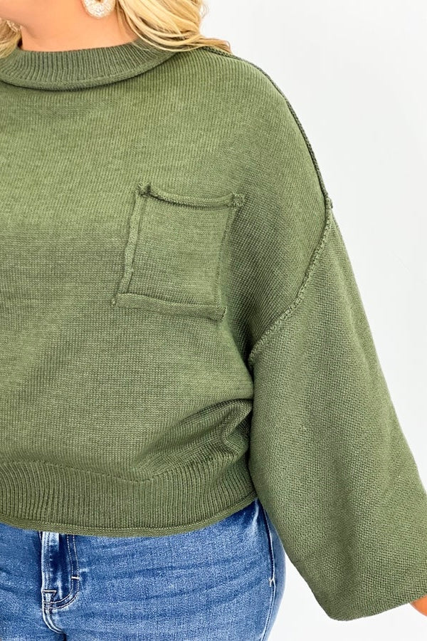 Parsley Herb Pocket Oversized Sweater