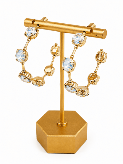 Gold-tone hoops accented with set crystals