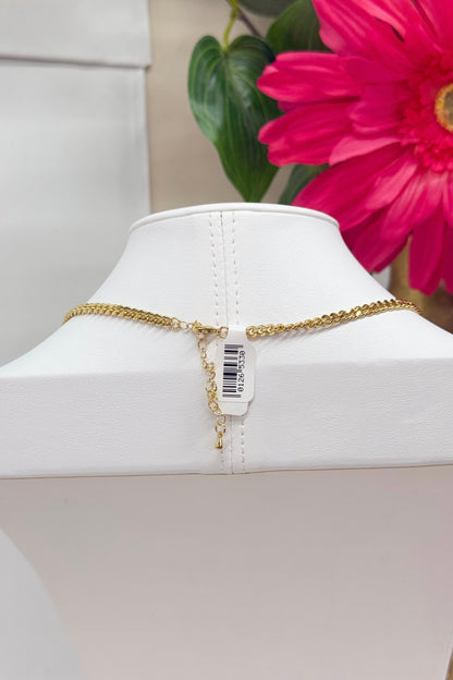Cuban link pearl necklace in polished gold