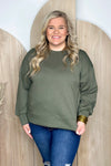 Olive Side Zipper Sweatshirt