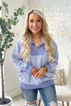 Baby Blue Long Sleeve Quarter Zip Top