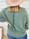 Olive Mineral Wash Seam Sweatshirt