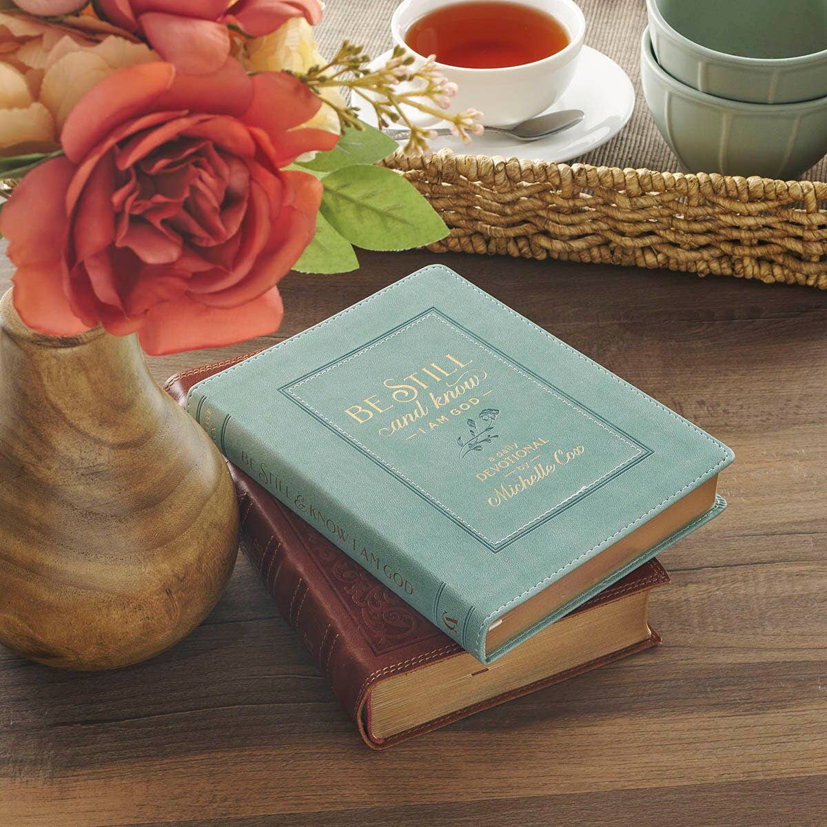 Be Still and Know devotional bound in teal faux leather