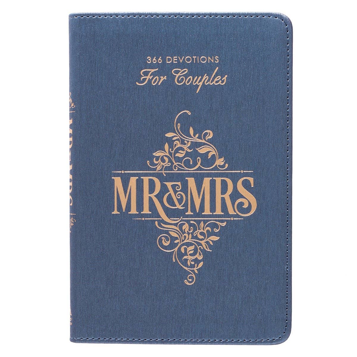 Blue faux leather devotional for Mr. and Mrs.