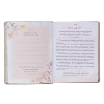 Devotional for quiet time reading with a faux leather binding