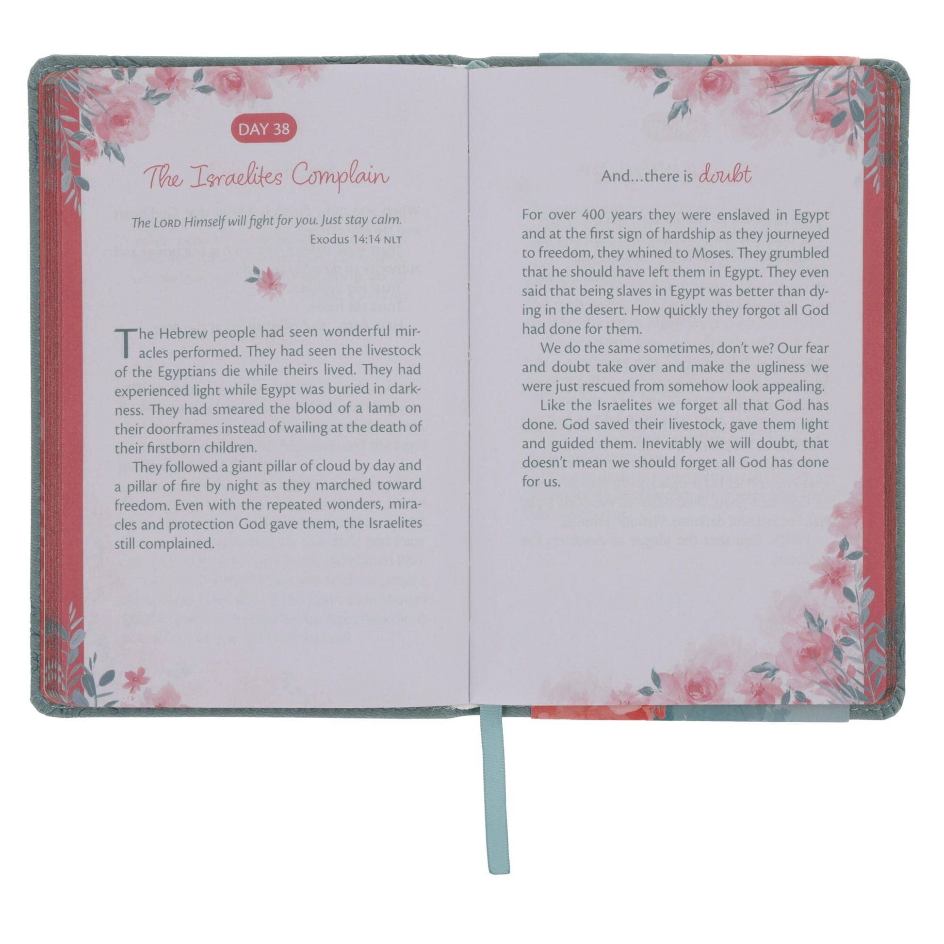 Daily devotional about trusting God's plan, faux leather bound